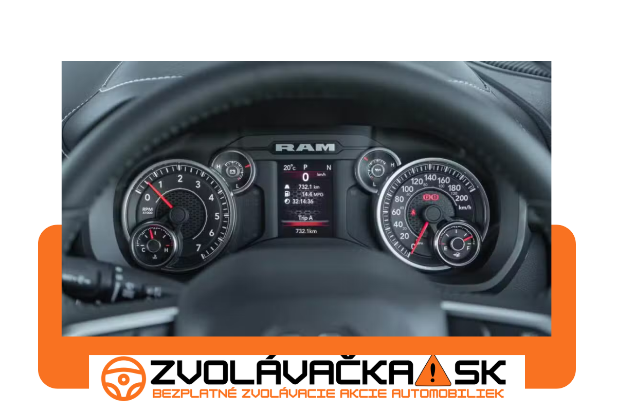 Zvolávačka: Dodge RAM: Kontrolky na prístrojovej doske sa nemusia rozsvietiť